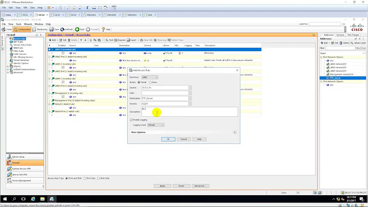 Open port on firewall to allow access FTP server