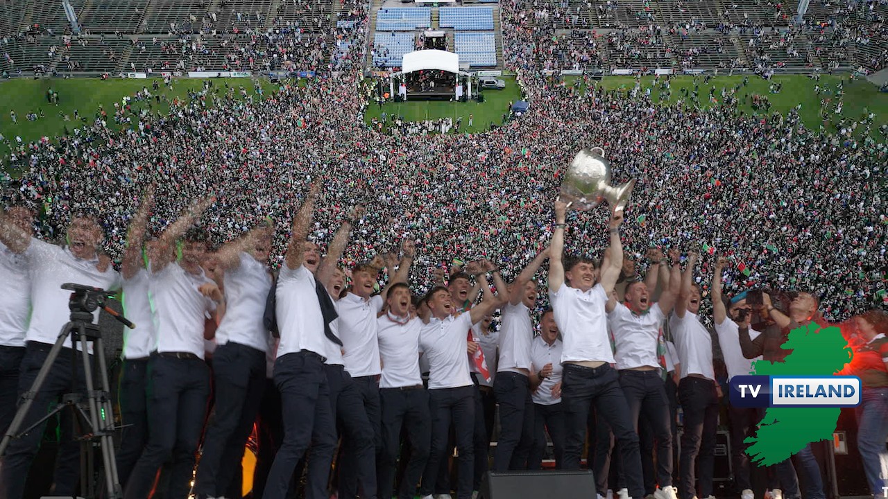 An unforgettable evening in MacHale Park, Castlebar, as Mayo's All-Ireland Senior Football Champions returned home with the Sam Maguire Cup after ending a 75-year wait for Gaelic football's greatest prize.

More than 40,000 supporters packed MacHale Park to welcome home their heroes, creating an atmosphere that will live long in the memory. From the emotional arrival of the team and the lifting of the Sam Maguire Cup to passionate speeches, music, celebrations and incredible scenes of joy, this was a historic occasion for the people of Mayo.

Join TV Ireland as we capture the unforgettable atmosphere, the celebrations of supporters young and old, and the emotional homecoming of a team that fulfilled the dream of generations by bringing Sam Maguire back to Mayo for the first time since 1951.