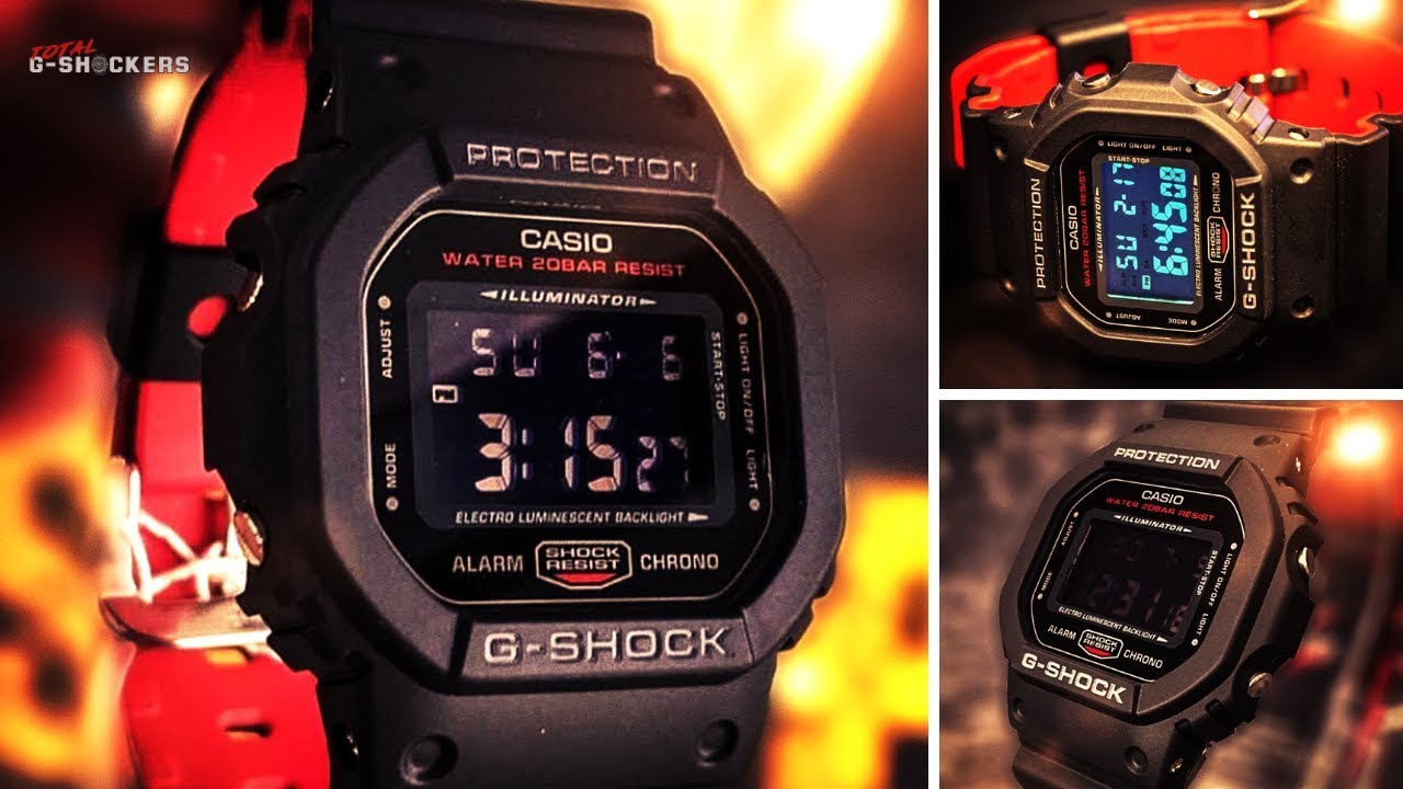 Casio G-Shock Black & Red Heritage Digital DW5600HR-1