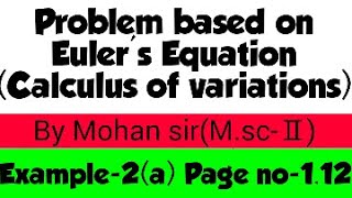 (M.sc-Ⅱ) Problem based on Euler's equations ⑵