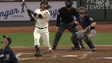 MIL@SF: Crawford hits a two-run shot to center field