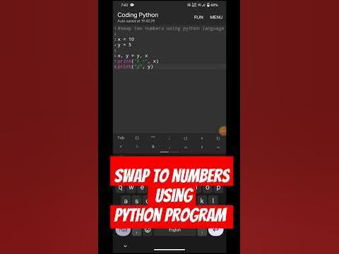 Swap two numbers using python program|python programming|coding - YouTube