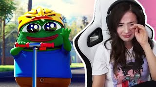 Pokimane gets emotional watching Peepo Animation