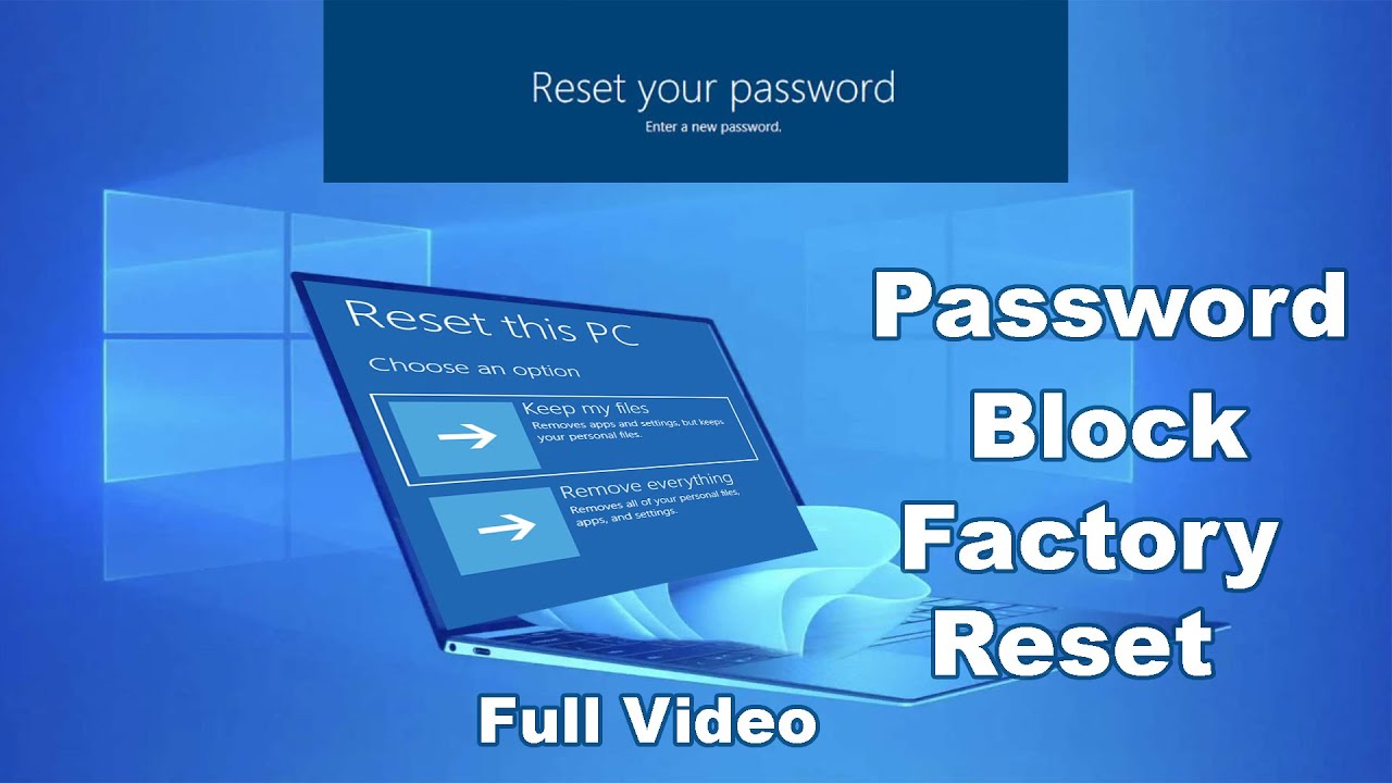 Laptop password block reset, how to factory reset laptop when password ...