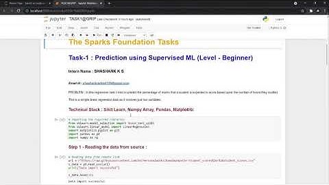 Task-1 : Prediction using Supervised ML (Level - Beginner) | The-Sparks-Foundation-Internship.