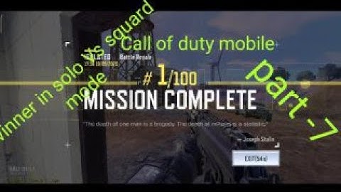 Winner in solo Vs squard mode in call of duty mobile part -7