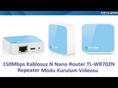 150Mbps Kablosuz N Nano Router TL-WR702N Repeater Modu Kurulum Videosu