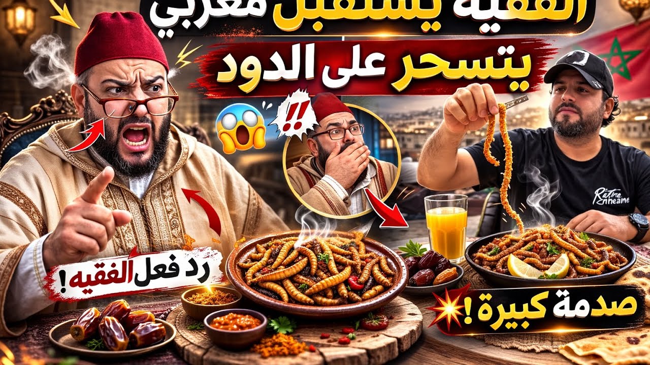 😱 الفقيه يصدم بعد ما شاف مغربي يتسحر على الدود! لن تصدق رد فعلهالهاشتاغات: #الفقيه#المغرب#مواقف_مضحك