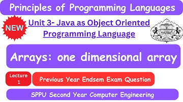 sppu ppl unit 3 | ppl unit 3 |  One dimensional array | Multidimensional array