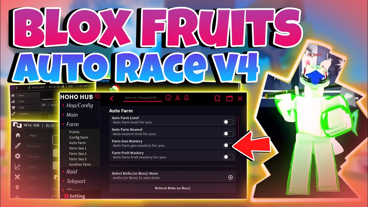 NEW] Roblox Blox Fruits Hack Script [AUTO RACE V4 - AUTO SOUL GUITAR - AUTO  FARM - MORE] *pastebin* 