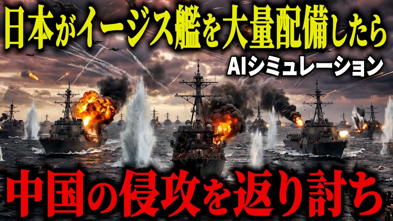【衝撃】もしも日本がイージス艦30隻を配備したら…台湾有事で中国軍と激突した結果がヤバすぎる！【AIシミュレーション】