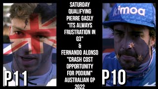 PIERRE GASLY & FERNANDO ALONSO POST QUALIFYING AUSTRALIA GP 2022