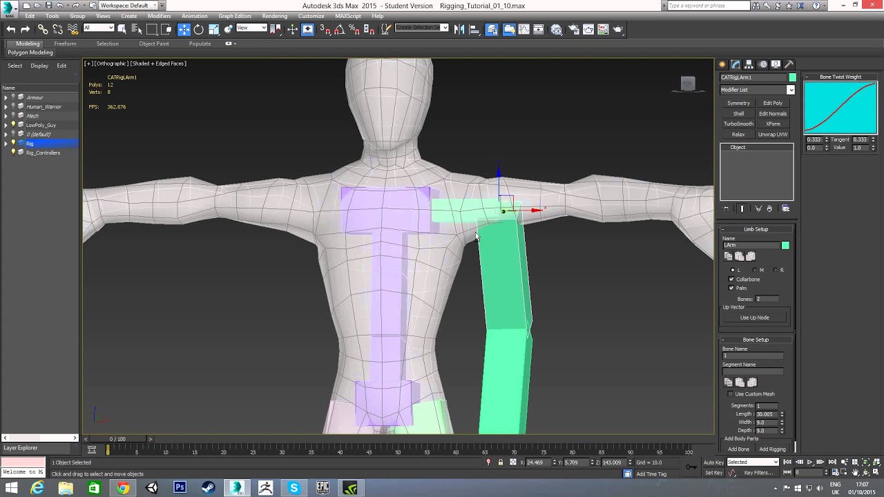 Basic rigging tutorial in 3ds Max 2015 - YouTube