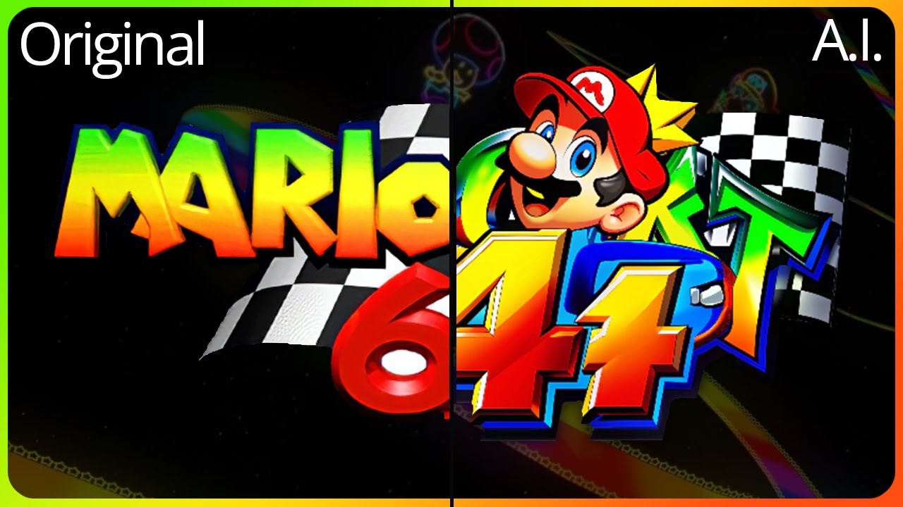 Mario Kart 64 - Rainbow Road but it's continued by an AI - YouTube