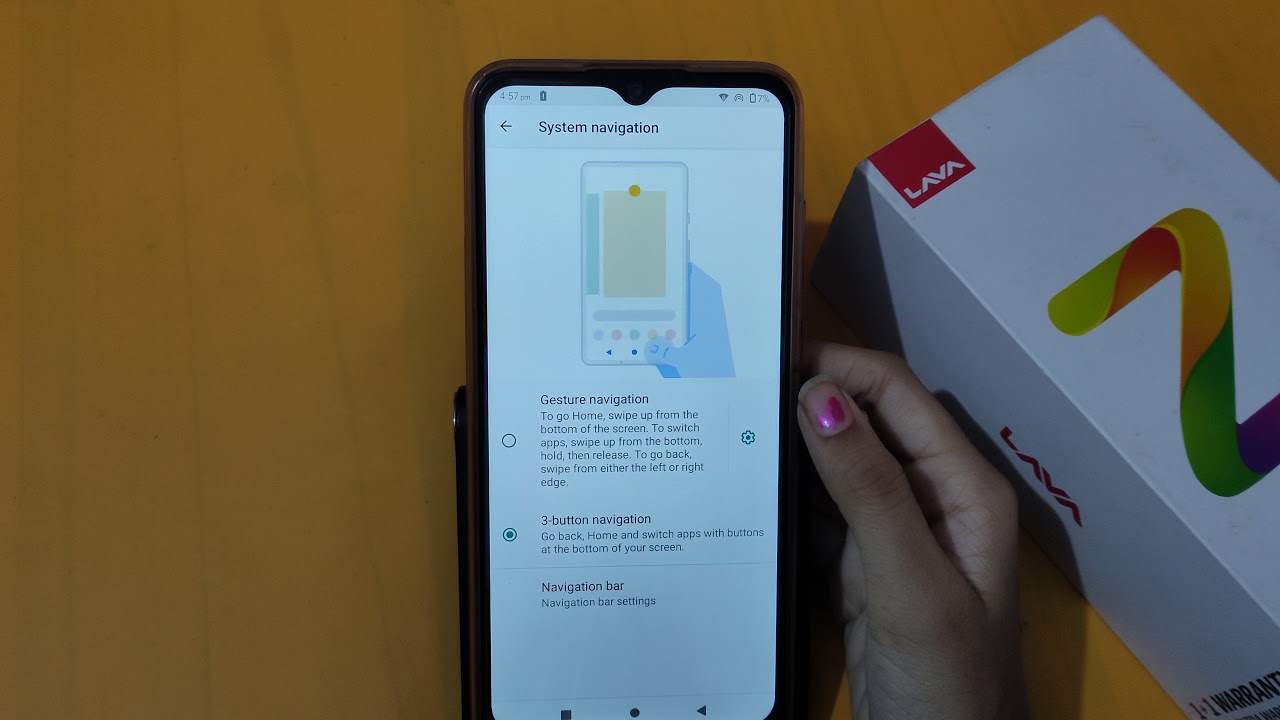 How to change navigation bar in lava Z2 | navigation settings | gesture navigation bar change kare