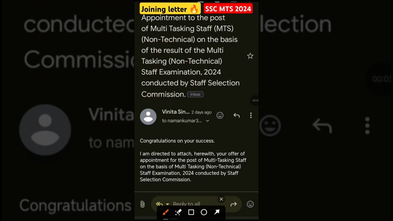 Finally Received My 1st joining Letter 🔥| SSC MTS 2024 ❤🥰 