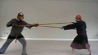 Double handed spear Oar Block & Stab-knock