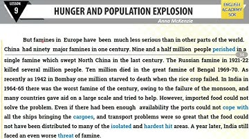 Hunger  _ 12th Class English Book II, Ch 9 Hunger And Population Explosion - FSc English Book 2
