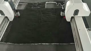 Double Gantry Oscillating Knife Cutting Machine Sample Cutting Demo