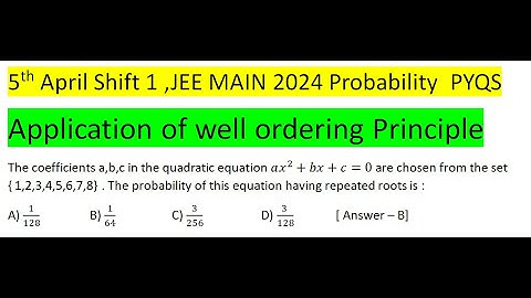 The coefficients a,b,c in the quadratic equation ax^2+bx+c=0 are chosen from set { 1,2,3,4,5,6,7,8}