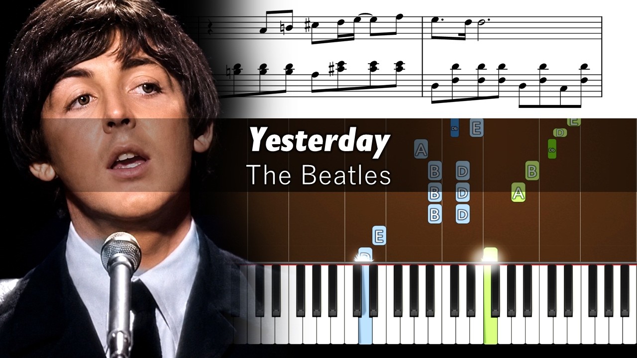 The Beatles - Yesterday - Piano Tutorial with Sheet Music