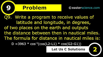 Write a C program to calculate distance between two places on the earth in nautical miles.