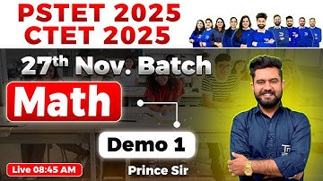 PSTET 2025 | CTET 2025 Math "27 November Batch"✨ Demo 1 by Prince Sir #pstet2025 #pstet2025math