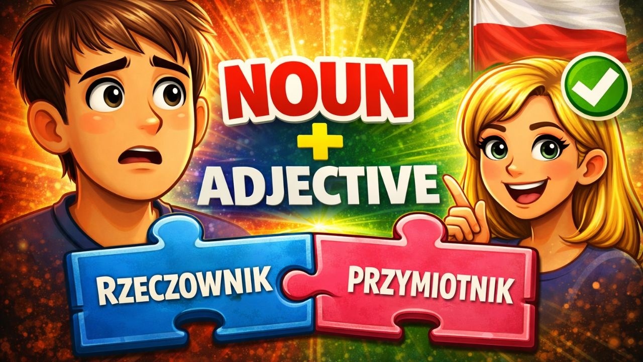 Изучение окончаний польских прилагательных (мужской, женский род, множественное число)