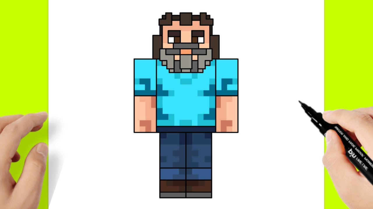 How to draw Steve from Minecraft