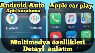 Android auto apk indirme ve kurulumu apple carplay ve ford marka araç multimedya genel kullanımı.