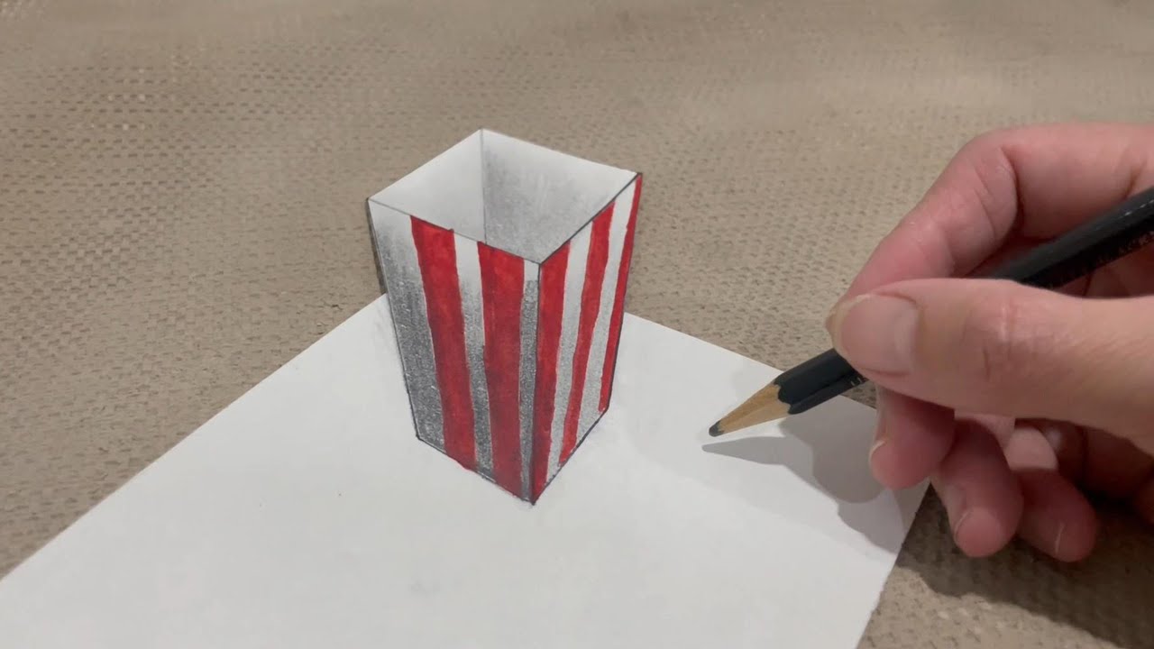 3D Optical Illusion Drawing - Amazing Cube Art! - YouTube