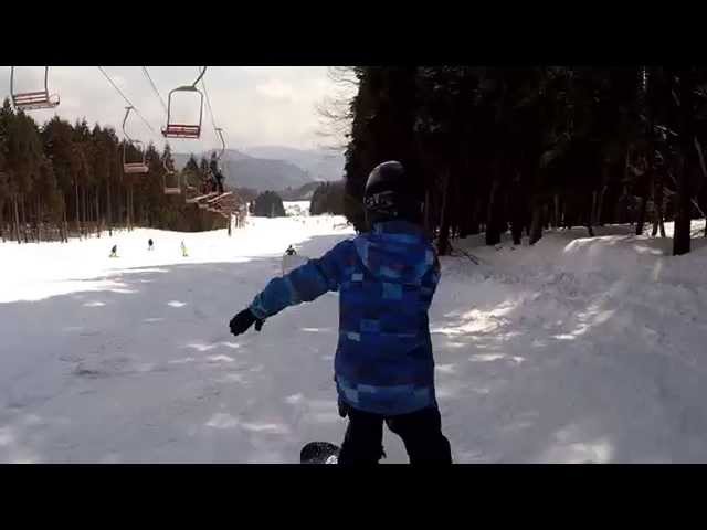 スカイバレイ・東鉢 ひでき９歳 JIB祭り　2015.3.14　キッズ スノーボード