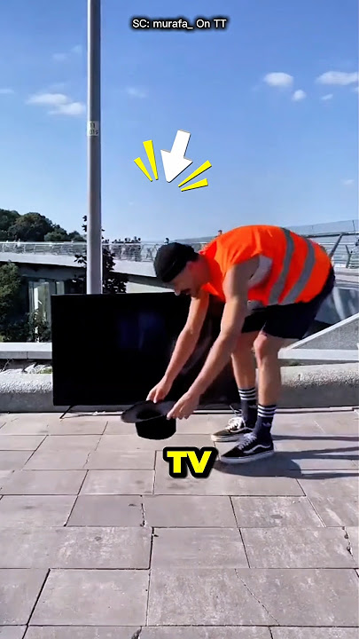 This man has a unique way of getting a new TV. #shortvideo #shorts