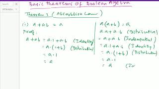 Discrete mathematics  : - ( Boolean Algebra ; Basic theorems ) - 65.