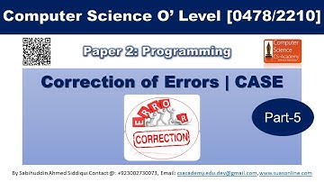 Correction of Errors-CASE of. Part-5 By Sabihuddin Ahmed