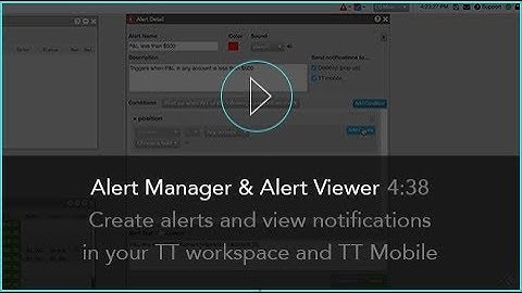 Alert Manager & Alert Viewer | TT® Futures Trading Platform