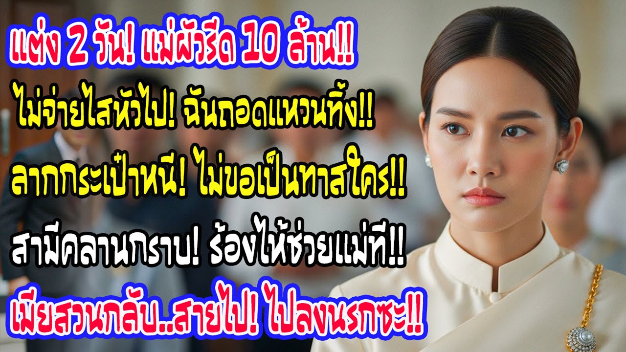 แม่สามีเรียกค่าเช่า10ล้านหลังแต่ง2วัน ฉันไม่พูดถอดแหวนออกกลางดึก หนึ่งเดือนต่อมาสามีกลับมาคุกเข่าขอร