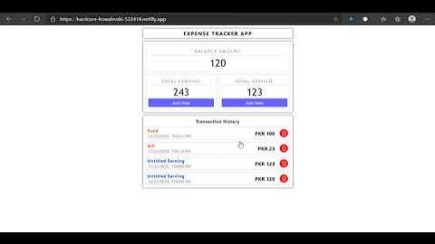 Expense Tracker Application with React