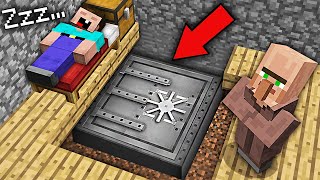 VILLAGER FOUND A SECURE BUNKER UNDER MY BED IN MINECRAFT ? 100% TROLLING TRAP !