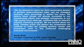 Ruby Tuesday Reports Fiscal '11 Q2 Net Income of $4.6M