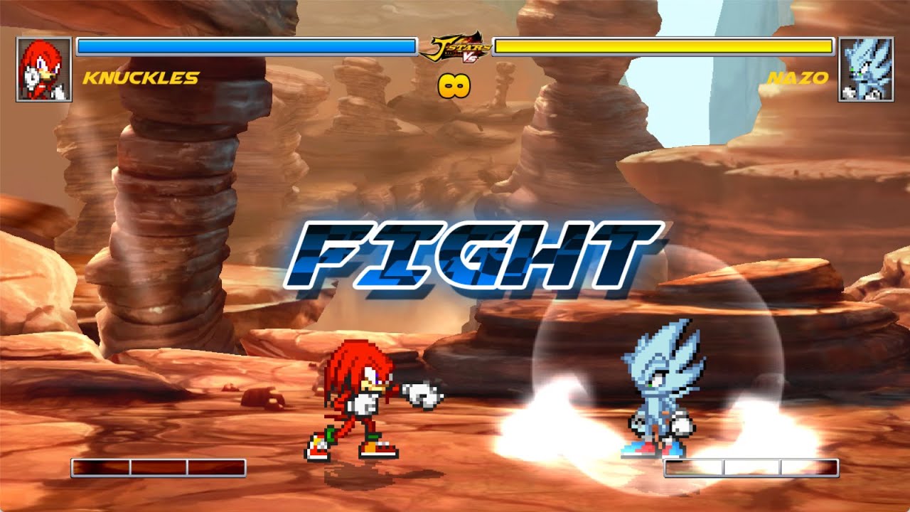 AN ALL OUT FIGHT!!! Nazo VS Knuckles! | Sonic JUS Mugen