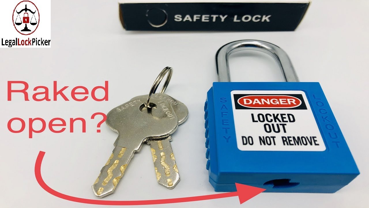 [105] Rake open a Lockout-Tagout lock w/ sliders - YouTube