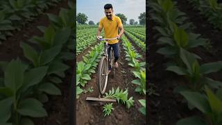 🚴‍♂️ Amazing Bicycle Weeding Machine!#youtubeshorts #farming #villagelife #agriculture #youtubevlogg