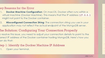 Resolving Connection Refused Error When Using MongoDB in Docker on macOS
