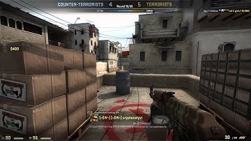 CS:GO Dust 2 1v3 clutch (lucky jump shot)