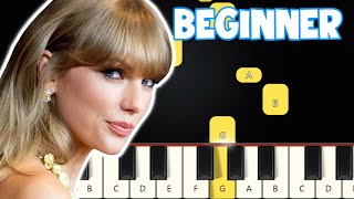 August - Taylor Swift | Beginner Piano Tutorial | Easy Piano