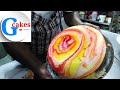 Marble painting cake