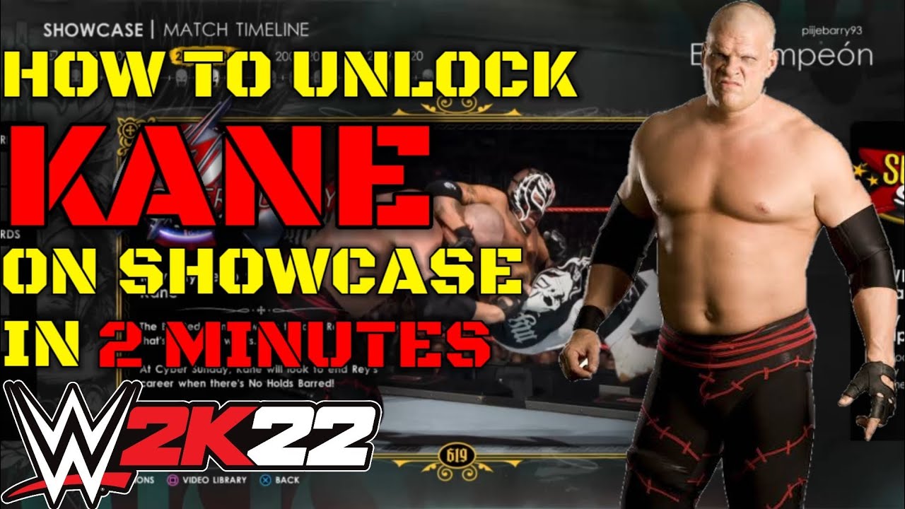 SHOWCASE HOW TO UNLOCK KANE WWE 2K22 GAMEPLAY PS4 PS5