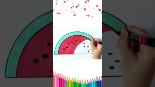 Cómo Dibujar y Colorear Sandía | Aprender Animales | Aprender Colores | Aprender Español y Inglés