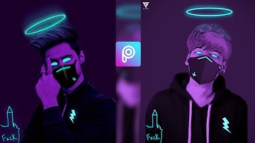 Neon Glowing Vector Effect In Picsart | How To Edit Devil Photo Editing 2021 | Editz Club